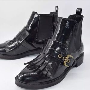 Marc Fisher Black Brigita Kiltie Buckle Booties Size 9.5 M Woman's/Youth Junior